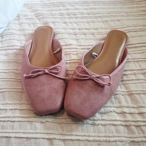 Elegant Pink Suede Women's Mules